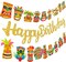 Hawai Luau Banner Hawaiiian Tiki Birthday Party Decorations 3Pcs Aloha Party Hanging Cutout Banners Tiki Garlands Banners for Tropical Theme Baby Shower Supplies